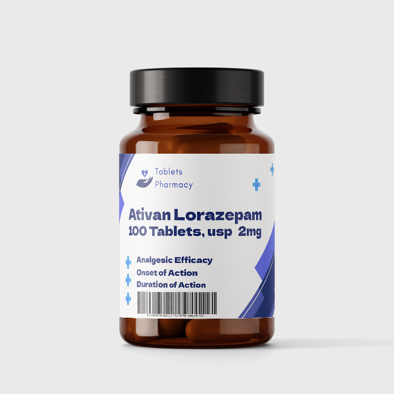 Ativan® Lorazepam tablets, USP 2 mg Label, dosage, Prescribing Information (100 tablets)
